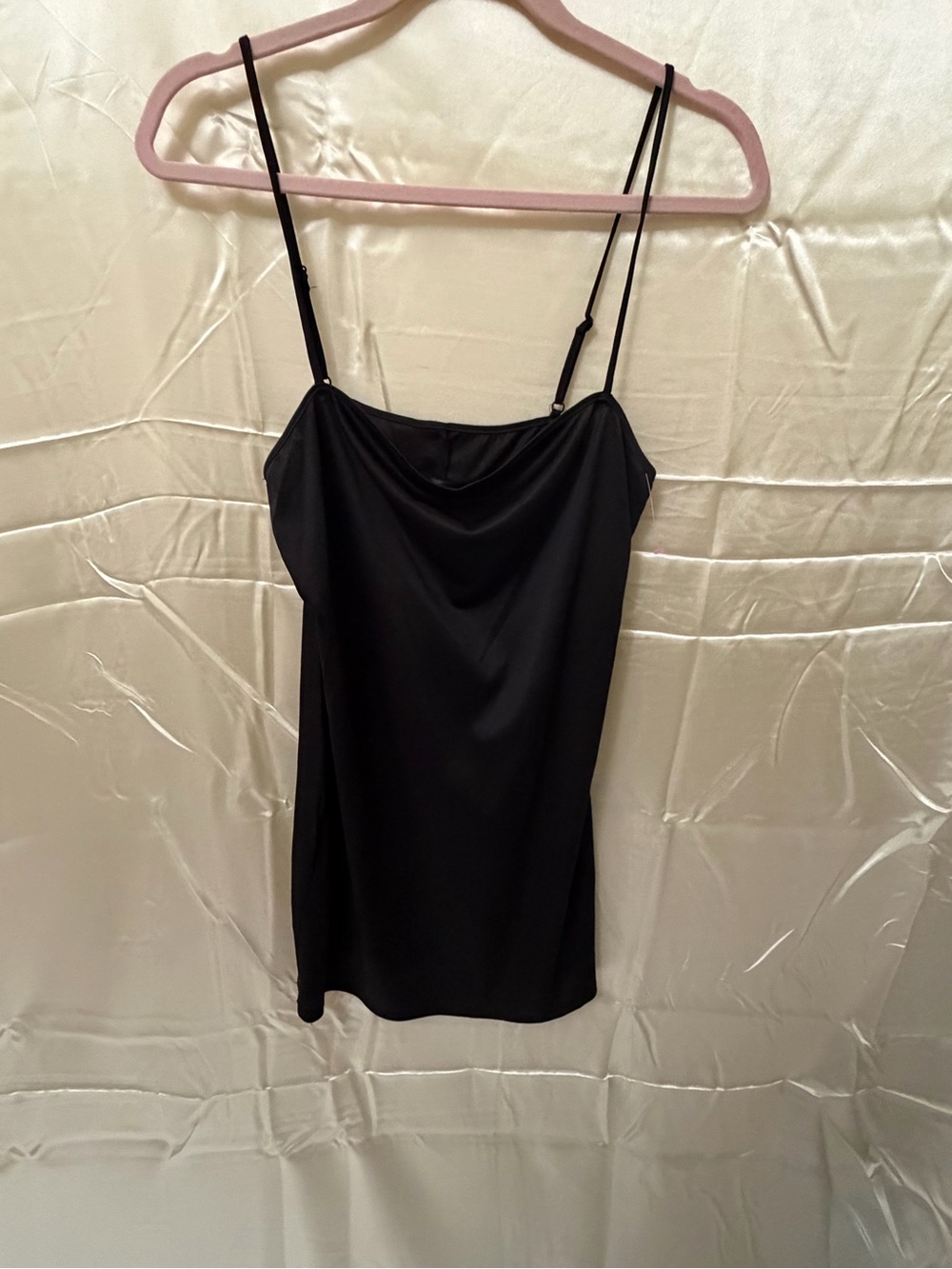 NWT Alexia Admor Black Satin Cowl Neck Slip